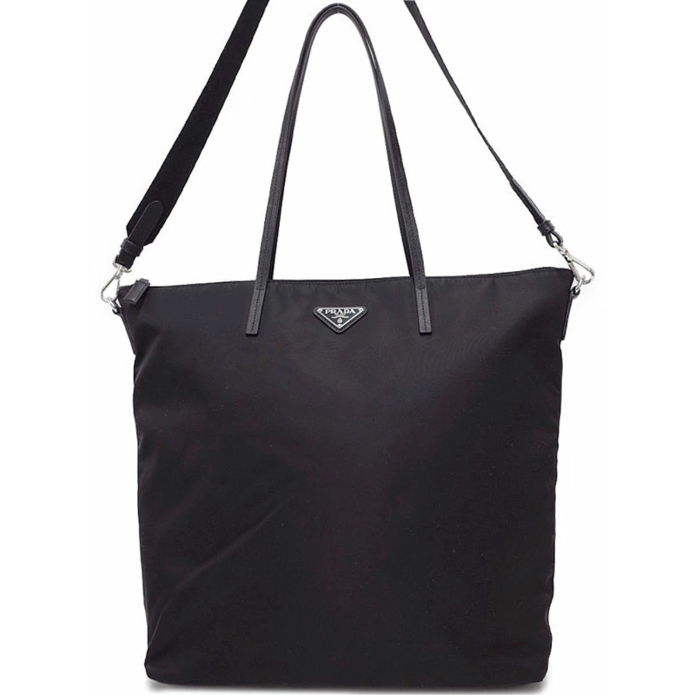Prada Tessuto Black Convertible Shopping Tote